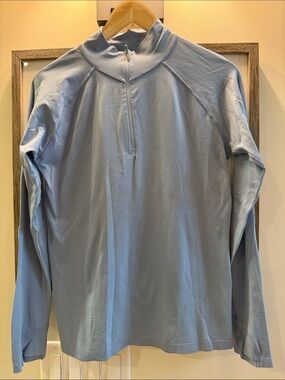 Athleta Light Blue Quarter-Zip Performance Pullover L